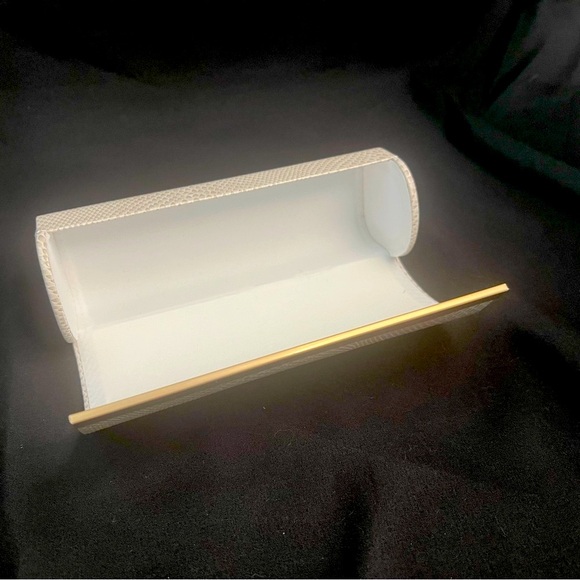 Jimmy Choo Cream Faux Snakeskin Sunglasses Case - Picture 4 of 4